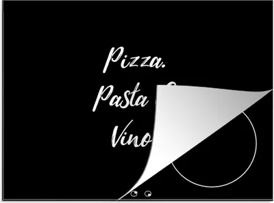 Produktbild von KitchenYeah© Herdabdeckplatte Sprichwörter - Zitate - Pizza. Pasta und Wein. - Pizza-Liebhaber - Essen , 65x52cm, Küche Deko, Glaskeramikkochfeld Herdabdeckung, Abdeckplatte fùr Kochfeld