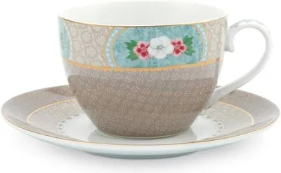 Produktbild von Famanu Tasse mit Untertasse Blushing Birds - 0,28 l