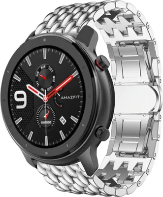 Produktbild von Strap-it Xiaomi Amazfit GTR Stahl-Drachenarmband (Silber)