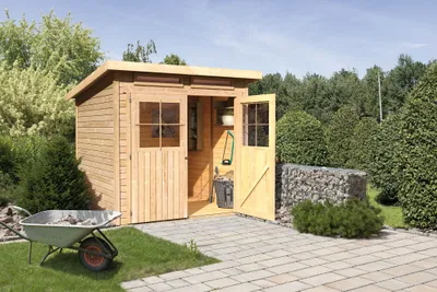 Productafbeelding van Karibu Gartenhaus Glücksburg 3: Natuurlijke, authentieke houten tuinhuis, tuinschuur, berging