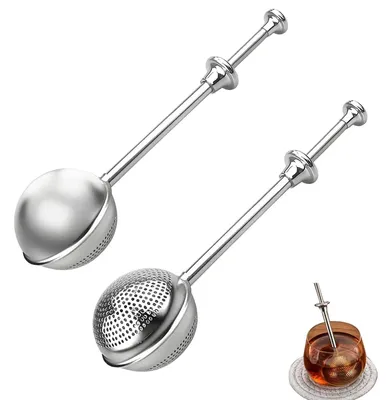 Teesieb-Set, 2 Stück, Edelstahl, 304, spülmaschinenfest, für Tee und Gewürze