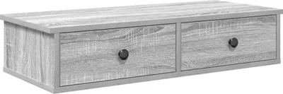 Obrázok produktu pre vidaXL Nástenná polica so zásuvkami Grey Sonoma 80x31x17 cm Materiál na báze dreva