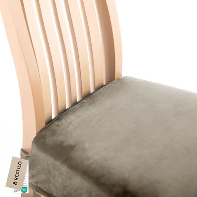 Produktbild von Stuhlhussen 40x40+5 cm Stretch schützender Stuhlbezug Universal Stuhlüberzug Hussen 1 Stück Beige