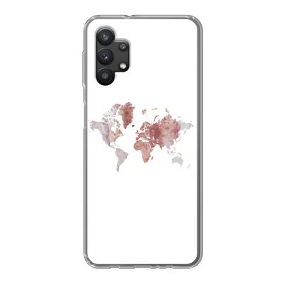 Produktbild von MuchoWow® Handyhülle Schutzhülle Hülle für Samsung Galaxy A32 5G Weltkarte - Rosa - Farbe Silikon Softcase Handy Hülle - Softcase