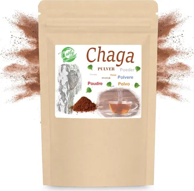 Produktbild von Chaga-Pulver 250g | aus baltischer Wildsammlung