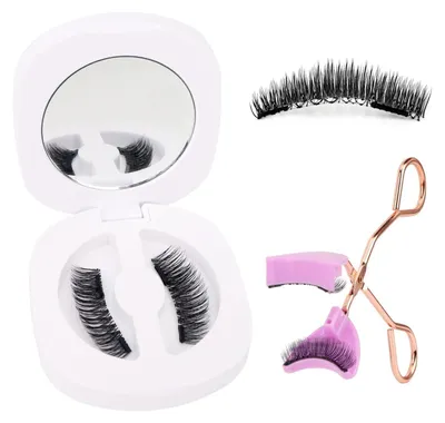 Productafbeelding van Magnetische wimperset, 2 paar, met spiegeldoosje en applicator, herbruikbaar, natuurlijke uitstraling
