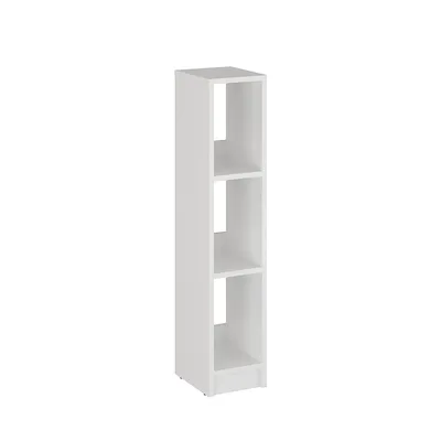 Produktbild von KOMTO Bücherregal Weiß – Schmales Regal 20 cm Breit, Book Shelf mit 3 Fächern, Standregal | LAKO 96,9 x 20 x 24 cm