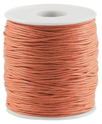 90 Meter / 1 Spule gewachste Baumwollschnur, 1mm apricot