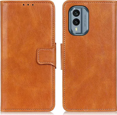Produktbild von Mobigear Classy  Nokia X30 Hülle Klapphülle Geldbörse - Cognac