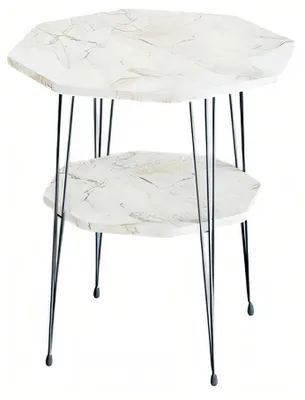 Immagine prodotto di Tavolino classico in metallo bianco moderno