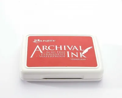 Produktbild von Ranger Archival Ink Stempelkissen - Feinkontur/Wasserfest vermillion