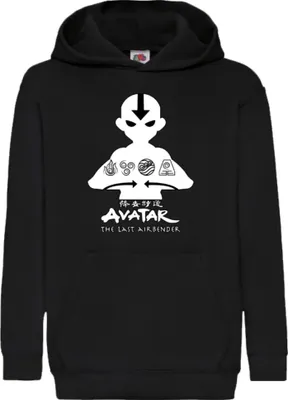 Obrázek produktu pro Dětská Mikina S Kapucí Japan Manga Anime Comics Animation Avatar Aang, 7-8 Jahr - 128 / Černá