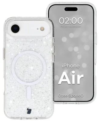 Produktbild von Glitzer Hülle mit Magnetring für iPhone Air, Bizon Case SparklO, Transparent mit Glitzer