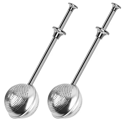 Teesieb mit langem Griff, 2er-Set, Edelstahl, feinmaschig, für Tasse und Kanne