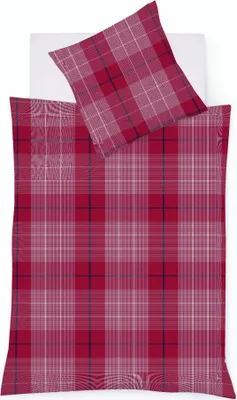 Produktbild von Fleuresse Lech Edelflanell Bettwäsche 135x200 Karo rot blau Landhaus  604112-04