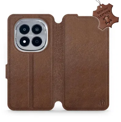 Produktbild von Echtleder Handyhülle für Xiaomi Redmi Note 15 Pro 4G, Mobiwear Leather, Braun