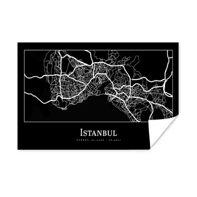 Produktbild von MuchoWow® Poster Stadtplan - Istanbul - Karte 120x80 cm - Bilder