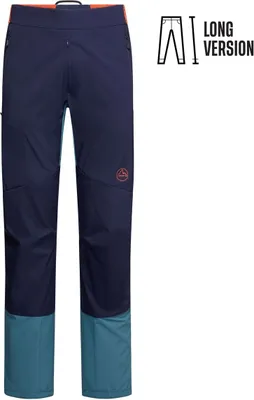 La Sportiva Ikarus Pant M in langer Version; dunkelblau mit türkisfarbenen Akzenten; geeignet für Herren.