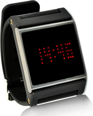 Produktbild von Rote LED-Armbanduhr mit schwarzer Armbinde