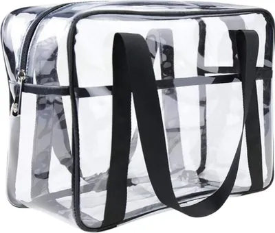 Produktbild von Transparent Kulturbeutel Durchsichtige Tragetasche Reisetaschen PVC Kulturtasche Reise Organizer Tasche wasserdichte Wickeltasche Reise Handtasche Mommy Tasche 36cm*15cm*28cm
