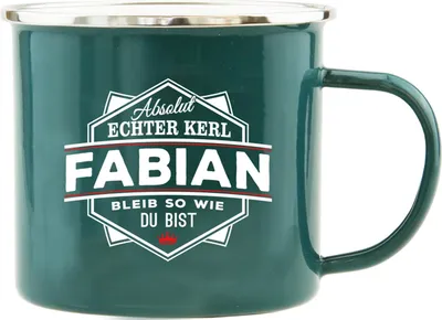Produktbild von Echter Kerl Emaille Kaffeetasse Kaffeebecher Fabian