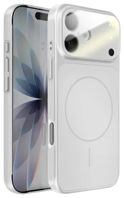 Image de Avizar, coque rigide MagSafe avec verre de protection pour l'appareil photo, pour Apple iPhone 17, argent