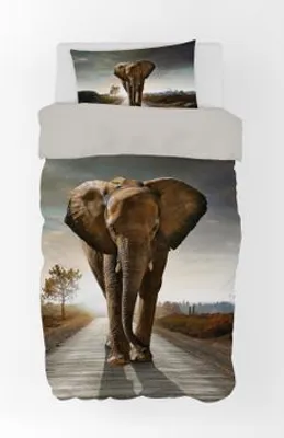 Zdjęcie produktu dla Zestaw pościeli ze słoniem 135x200 cm (80x80 cm)