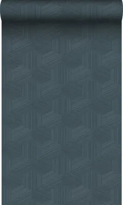 Produktbild von Origin Wallcoverings Tapete 3D-Muster Dunkelblau 50 x 900 cm