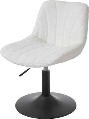Produktbild von VASAGLE Schminkstuhl, Stizhocker, 65,5-77,5 cm höhenverstellbar, Barhocker, drehbar, Sherpa-Bezug, weiß