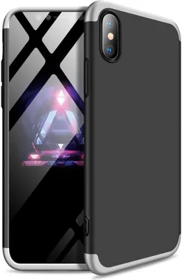 Produktbild von Hülle für iPhone XS Max 360 Grad Schutz mit Displayglas Schutzglas Bumper Cover iPhone XS Max Farbe: Schwarz, Silber