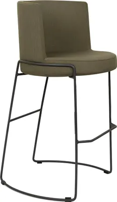 Produktbild von Modern Barhocker Stuhl Designer Textil Esszimmerstuhl Hocker Bar Grün Neu