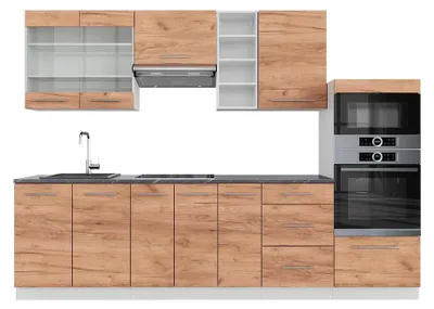 Produktbild von Küchenzeile Vicco Fame-Line Goldkraft Eiche/Weiß 280 cm , AP Anthrazit, Model 42684