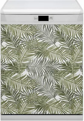 Produktbild von Küche Magnet für Spülmaschine  Abwaschbar 60x80 cm Geschirrspüle  - Exotische Blätter