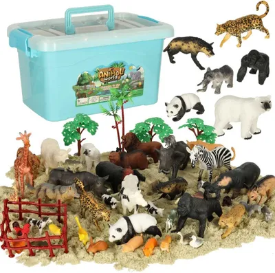 Zdjęcie produktu dla Figurki zwierzęta z zoo zestaw 59 el.