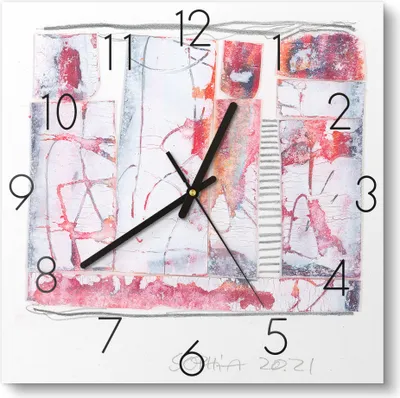 Produktbild von DEQOART Glasuhr 30x30 cm Zahlen 'Fine Art 'ascension'' Wanduhr Glas Uhr Design leise Küchenuhr