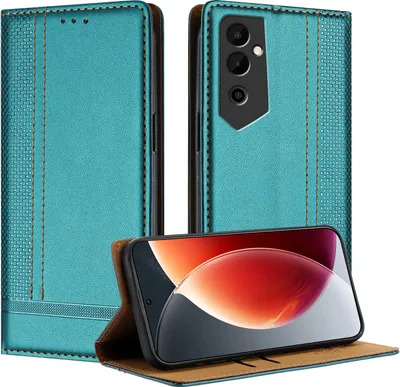 Produktbild von Handyhülle für Tecno Pova Neo 2 Leder Flip Klappbare Schutzhülle mit Standfunktion Grün