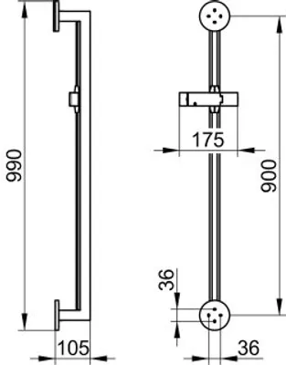Produktbild von KEUCO 59085010901 Brausestange Edition 90 59085,