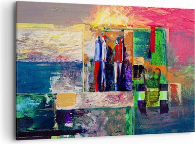 Produktbild von Bild auf Leinwand - Leinwandbild - Abstraktion modern - 120x80cm - Wand Bild - Wanddeko - Leinwanddruck - Bilder - Kunstdruck - Wanddekoration - Leinwand bilder - Wandkunst - AA120x80-3670