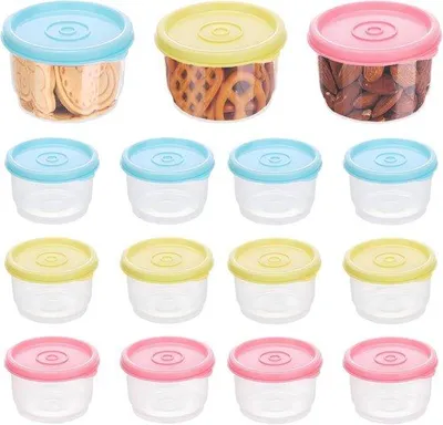 Produktbild von 12 Stücke kleine Plastikdosen 160ml stapelbar verschließbar