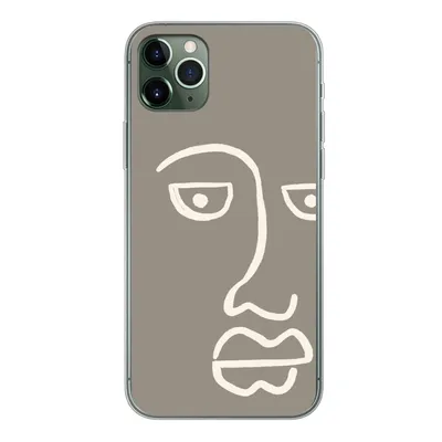 Produktbild von MuchoWow® Handyhülle Schutzhülle Hülle für iPhone 11 Pro Max Gesicht - Abstrakt - Strichzeichnung Silikon Softcase Handy Hülle - Schutz