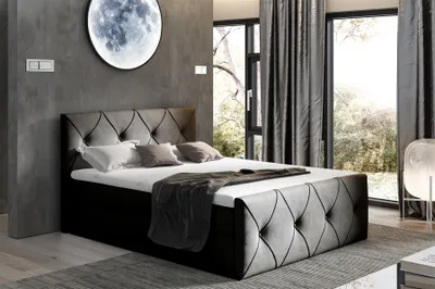 Produktbild von Boxspringbett Schlafzimmerbett LEWIS LUX 200x200cm in Stoff Monolith Braun