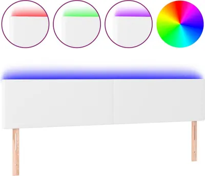 Produktbild von vidaXL LED Kopfteil Weiß 160x5x78/88 cm Kunstleder