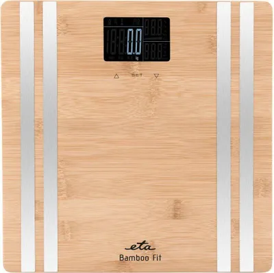 Produktbild von Eta ETA177990000, Elektronische Personenwaage, 180 kg, 100 g, Bambus, Quadratisch, Akku