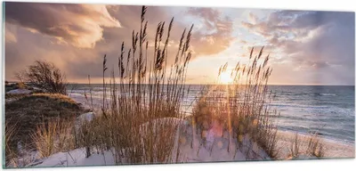 Produktbild von Bilder auf glas - Einteilig - Westen auf der Strand - 100x40cm - Glasbilder - Wandbilder - Bilder - zum Aufhängen bereit - Wanddekoration aus Glas - Glas Bilder - Wandbild auf Glas - GAB100x40-4710