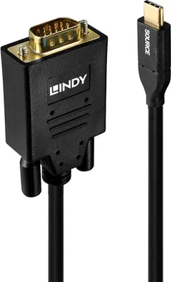 Produktbild von Lindy USB Type C to VGA Adapter Cable 1m, 1920 x 1200 Pixel
