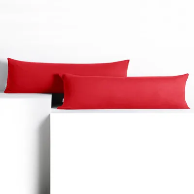 Zdjęcie produktu dla Poszewka na poduszkę do spania bocznego zestaw 2 poszewek na poduszki 20x145 cm poszewka na poduszkę bawełniana poduszka do spania bocznego czerwona