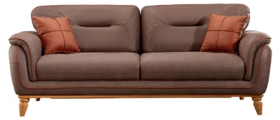 Immagine prodotto di Divano moderno in tessuto marrone con struttura in legno per il soggiorno