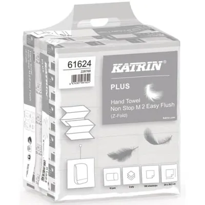 Obrázek produktu pro KATRIN® 61624 Klasický skládaný ručník - Z-sklad, jasně bílý, 2400 listů
