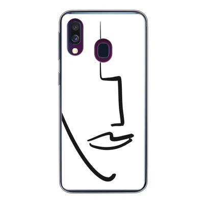 Produktbild von MuchoWow® Handyhülle Schutzhülle Hülle für Samsung Galaxy A40 Gesicht - Frau - Minimalismus Silikon Softcase Handy Hülle - Handy-Tasche