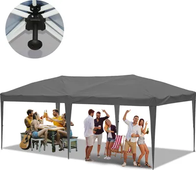 Zdjęcie produktu dla Clanmacy Pawilon 3 x 6 m Pawilon składany Pawilon ogrodowy, ochrona UV 50+ Pawilony Namioty imprezowe Namioty festiwalowe na kemping / do ogrodu / na wesele / na plażę, bez boków Szary